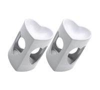 Toddmomy Quemador para Crear Ambiente Relajante de Aromaterapia de Cerámica en Forma de Corazón Blanco, 2 Piezas, Diseño Romántico y Robusto en Dormitorio o Obsequio