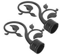 Toddmomy Remates Metálicos para Curtain Rail de Ventana, Tapones de Extremo de Riel de Cortina en Plástico Negro, Accesorios Prácticos y Resistentes para Cortinas en Hogar y Oficina, Pack