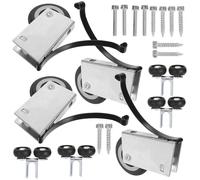 Toddmomy Rodillos Metálicos para Puertas Correderas Armario 4 Unidades Kit Poleas de Rueda Silenciosas Resistentes para Ventanas y Muebles Deslizantes, Accesorio Puerta Corredera