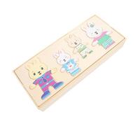 Toddmomy Rompecabezas de Madera de Animales Que Cambian de Ropa, Juguete Educativo Infantil Diseño de Conejo, Ligero y Fiable para Niños