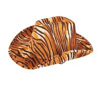Toddmomy sombrero de vaquero tigre sombreros de vaquero sombrero brillo sombrero de vaquera con estampado de tigre decoración pelo fiesta de tigre sombreros de tigre sombrero de tigre Eva