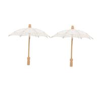 Toddmomy Sombrilla de Novia de Encaje Bordado Parasol Vintage de Algodón 15 CM de Radio Accesorio para Fotos de Boda Pack 2 Unidades Adecuado para Fotografía Nupcial y