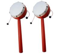 Toddmomy Sonajero De Percusión De Mano De Madera y Piel De Oveja Para Niño, 7 Cm, Juguete Musical Estimulante Para Flexibilidad y Audición, Paquete De 2 Piezas Para Niños Pequeños y Bebés