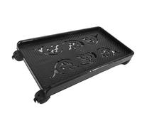 Toddmomy Soporte de Torre para Computadora con Ruedas, Negro, Base Elevada | Plataforma de Plástico E Hierro, Freno Giratorio, para Suelos con Alfombra y Uso bajo Escritorio