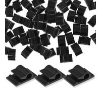 Toddmomy Soportes para Cables Autoadhesivos Negros 50 Pcs Clips para Gestión de Cables de Escritorio Organizador de Adhesivo Resistente para USB Audio y Auriculares