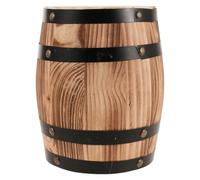 Toddmomy Taburete de Barril de Jardín Vintage de Madera de Roble | Acabado Café Veta Natural, Diseño Compacto y Ligero, para Patio Exterior, Césped y Balcón