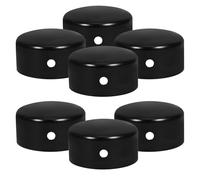 Toddmomy Tapas de Extremo para Pasamanos de Acero Inoxidable 45 Mm Negras, 7 Piezas, Cubiertas Redondas para Escaleras Interiores, Protección Antideslizante y Sellado contra Polvo