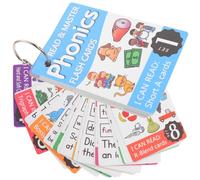 Toddmomy Tarjetas de Fonética Inglesa con Laminadas Resistentes al Agua y Anillos Metálicos para Aprendizaje Temprano de Palabras y Ortografía