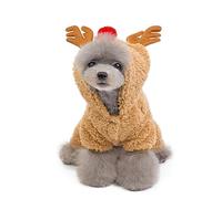 Toddmomy Tela de de Fiesta Dog Coat Ropa de para Perros pequeños Chico Disfraz de Papa Noel Ropa para Perros Abrigo Ropa de Invierno para Mascotas Navidad Saco Lana
