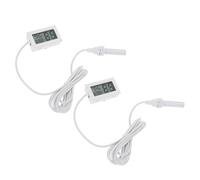 Toddmomy Termómetro Higrómetro Digital Embebido Modelo 12 con Pantalla Lcd, Respuesta Rápida y Sonda Flexible, Material Abs, 2 Piezas para Oficina y Terrario Interior