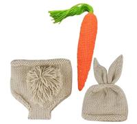 Toddmomy Traje de Conejito para Sesión de Fotos de Ñiño Recién Nacido, Conjunto de Suéter Gorro y Pantalón, Accesorios para Primera Puesta de Niña y