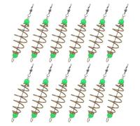 Toddmomy Trampas de Cebo de Pesca 12 Pcs con Cuentas Luminosas, Soporte para Alimentador en Forma de Aceituna, Accesorio Estable para Cebadores de Pesca en Río y Mar