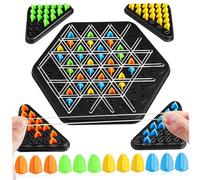 Toddmomy Triángulo de Cadena para Jugadores Tablero Portátil y Compacto Fomenta Pensamiento Lógico y Habilidades Cognitivas para Partidas Familiares y Sociales