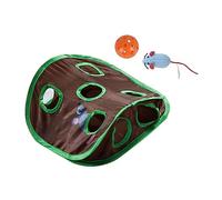 Toddmomy Túnel para Gatos De Nueve Agujeros Juguete De Exploración para Mascotas Túnel Creativo para Gatos Ratón y Pelota para Jugar Interiores