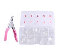 Toddmomy Uñas Transparentes Postizas Desmontables para Crear Nail Art con Cortaúñas de Acero Inoxidable Juego de 500 en Fiestas de Halloween y Cumpleaños