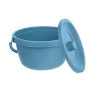 Toddmomy Urinario Portátil con Tapa para Adultos y Embarazadas, Bacinilla Unisex Compacta de Plástico Azul, Baño Asistido para Ancianos y Personas con Movilidad Reducida, Adecuado