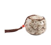 Toddmomy Urna de Cerámica para Cenizas de Mascotas Pequeña Color Beige Tapa de Rosca, Contenedor para Cenizas Perros y Gatos, Suministros para Mascotas Memorial Funeral