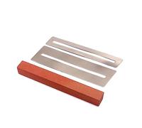 Toddmomy Viga de Pulido para Trastes de Guitarra Barra de Lijado y Pulido Kit de 2 Piezas Protector de Diapasón Herramienta de Luthier Acero Inoxidable