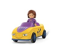 Toddys by siku 0104, Zoe Zoomy, Vehículo de 3 piezas, Interconectable, Incluye figura móvil, Motor de fricción, Amarillo/Lila, A partir de 12 meses