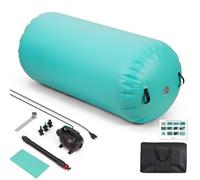 Todeco Air Roller 120x75cm Rodillo para Gimnasia, Airspot Air Track Matte, Inflatable Tumbling Oval Esteras para Gimnasio, Yoga, Entrenamiento, Tumbling (Verde)