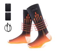 Todeco Calcetines Calefactables, 2×5000mAh Calcetines Termicos Recargables con 3 Ajustes de Calor, Calcetines Calefactables Mujeres Hombres, para Motociclismo, Esqui,Deportes al Aire