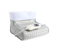 Todeco - Calentador de pies, Calentador de pies eléctrico con 3 niveles de temperatura, Calentamiento rápido, Apagado automático, Forro lavable, 100W, 30 x 30 x 24 cm, Gris