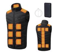 Todeco Chaleco calefactable Hombre Mujer, chaleco térmico, Chaleco Calefactable con Batería 20000mAh, con 21 Zonas Calefactables 3 Temperaturas,para senderismo, acampada, esquí y uso diario, XL