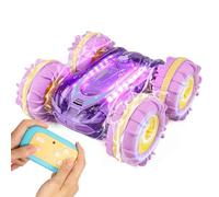Todeco Coche Anfibio Teledirigido, Coche Radiocontrol, 2.4Ghz 4WD 360° Rotación Coche Teledirigido Niños 8+ Años, con LED, Adecuado para Fiestas, (Morado)
