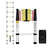 Todeco - Escalera Telescópica, Escalera Plegable - Carga máxima: 150 kg - Estándar/Certificación: EN131 - 2,6 Metro(s), Bolsa de transporte GRATIS, EN 131