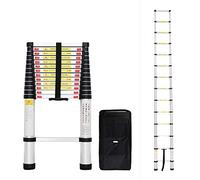 Todeco - Escalera Telescópica, Escalera Plegable - Carga máxima: 150 kg - Estándar/Certificación: EN131 - 4,1 Metro(s), Bolsa de transporte GRATIS, EN 131