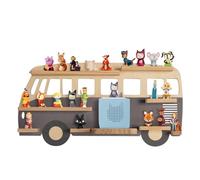 Todeco Estantería magnética de Pared para Caja Toniebox y Tonies, hasta 20-25 Figuras Tonie, Tonie Regal niña y niño, Autobús Gris