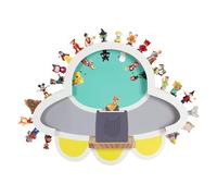 Todeco Estantería magnética de Pared para Caja Toniebox y Tonies, hasta 30-40 Figuras Tonies, Tonie Regal niña y niño, Organizador de Habitación Infantil, UFO