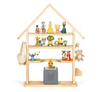 Todeco Estantería magnética para Caja Toniebox y Tonies, hasta 30-40 Figuras Tonie, Tiras Magnéticas Reforzadas, Ganchos Laterales, Estantería Independientes, Decoración Infantil, Forma de Casa