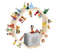 Todeco Estantería Magnética para Toniebox y Tonies, Capacidad para hasta 60-70 Figuras Tonie, Estante de Pared o de Sobremesa para Habitación Infantil, Octágono Pequeño