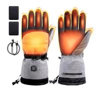 Todeco Guantes Calefactables Guantes Moto Invierno Hombre y Mujer, con 3 Niveles de Calefacción Guantes Térmicos Invierno con Batería Recargables, para Deportes, Esquí, Moto y Senderismo