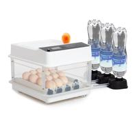 Todeco Incubadora Huevos Gallina, Incubadora Automática de 15 Huevos con Giro Automático de Huevos, Control de Temperatura, adición automática de agua, Lámparas de Huevo y doble potencia