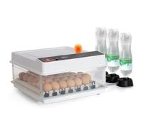 Todeco Incubadora Huevos Gallina, Incubadora Automática de 48 Huevos con Giro Automático de Huevos, Control de Temperatura, adición automática de agua, Lámparas de Huevo y doble potencia