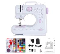 Todeco - Máquina de coser portátil con cajón, máquina de coser para principiantes con 12 programas de costura con kit de costura y pedales, color morado