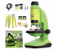 Todeco Microscopio para niños, Microscopio portátil de Escritorio Dos en uno, 50x-250x Microscopio de Bolsillo con 2 Portaobjetos de Microscopio, con LED, Microscopio para Niños Estudiantes Casa