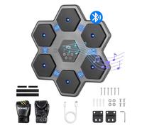Todeco Music Boxing Machine Adulto - 9 Modos de Velocidad Boxeador de Pared Musical con Guantes De Boxeo - Maquina Musica Boxeo con Bluetooth y Recuento Inteligente y Luces al Ritmo de la Música