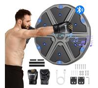 Todeco Music Boxing Machine Adulto y Niños, 9 Modos de Velocidad Boxeador de Pared Musical con Guantes De Boxeo，Maquina Musica Boxeo con Bluetooth y Recuento Inteligente y Luces al Ritmo de la Música