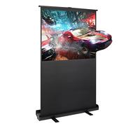 Todeco Pantalla de proyección en Suelo 60 Pulgadas, Plegable Portátil, Manual Plegable, con Soporte, para Patio, el hogar, Teatro Exterior, 121 x 91 cm, Formatos 4:3, HD 4K 3D