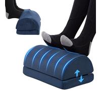 Todeco Reposapiés Ergonómico Ajustable para Oficina, Reposapiés Ajustable con Alfombrilla Antideslizante Reposapiés Apoyo Adicional de la Pierna para Casa e Oficina (Azul)