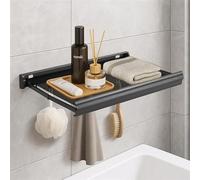 Todeco Tendedero Pared Plegable Invisible con Malla y 8 Ganchos, Aluminio de Alta Estanteria Baño, Estantes de Secado Ropa su Sitio en la Ducha, en el Baño o en el Balcón