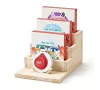 Todeco Tonieplay Estantería de Madera para Juegos, Organizador para Juegos Tonieplay y Mando, Estante de Pared o de Mesa para Habitación Infantil, Diseño Escalonado
