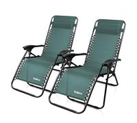 Todeco - Tumbonas de jardín (2 Unidades, sillones de relajación de jardín, Plegables, de textileno Transpirable, con reposacabezas, Respaldo reclinable, multiposición, baño de Sol, terraza, balcón