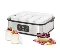 Todeco Yogurtera Eléctrica con 12 Tarros de 180 ml con Tapa, Acero Inoxidable, Temperatura Ajustable, Temporizador, Máquina de Yogur Casero, para Yogur Griego, Yogur Frutas