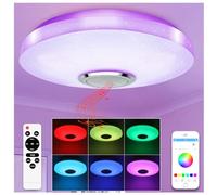 TODEHI 36W Lámpara Led Techo con Altavoz Bluetooth RGB Plafón Led Techo | 30cm regulable con Mando a Distancia y APP, Plafón Musical LED para Dormitorios Habitaciones Infantiles Salones