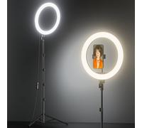 TODI 12" Ring Light with 63" extendable Tripod Stand, Selfie RingLight with Phone Holder and Selfie Remote, 2-in-1 Dimmable LED Ring Light for Makeup, Live Stream, Photography