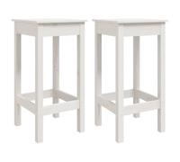 Todiikf Juego de 2 sillas de bar, color blanco, 40 x 40 x 78 cm, madera | Taburete de madera de estilo rústico rústico para cocina y bistró sin respaldo, se guarda debajo de la encimera para ahorrar
